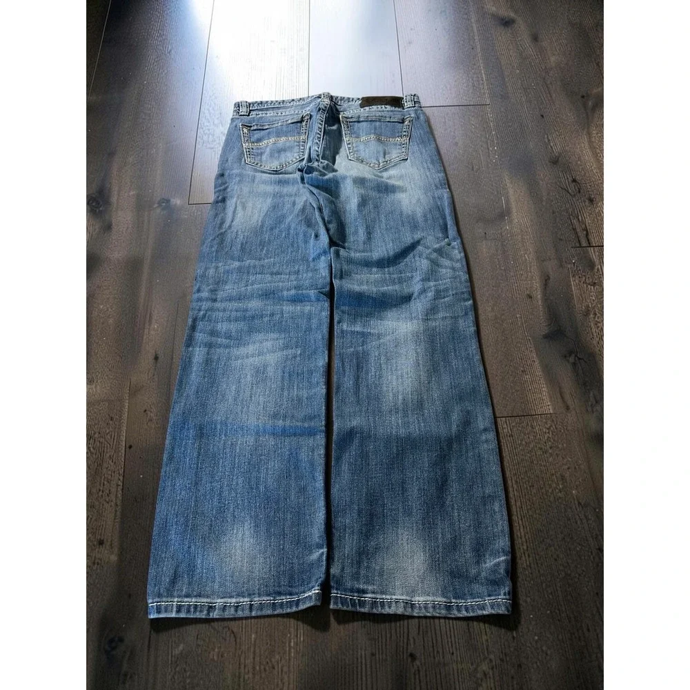 Rock and Roll Denim Revolver Straight Jeans Mens 33x32 Blue Slim Fit Western